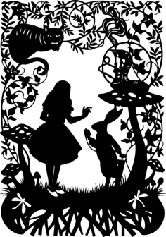 Alice Wonderland 49 Stencil Svg Vector, Free Vectors File